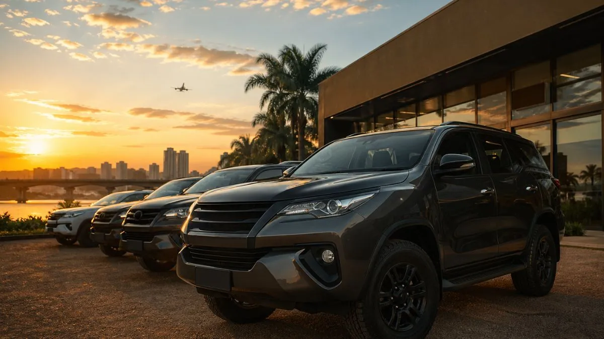 omboio de caminhonetes de luxo em expedição após o aluguel de carros 4x4 em Cuiabá na Transpantaneira 2026