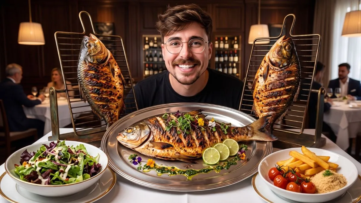 mesa farta de rodízio de peixe em Cuiabá com pacu frito e acompanhamentos
