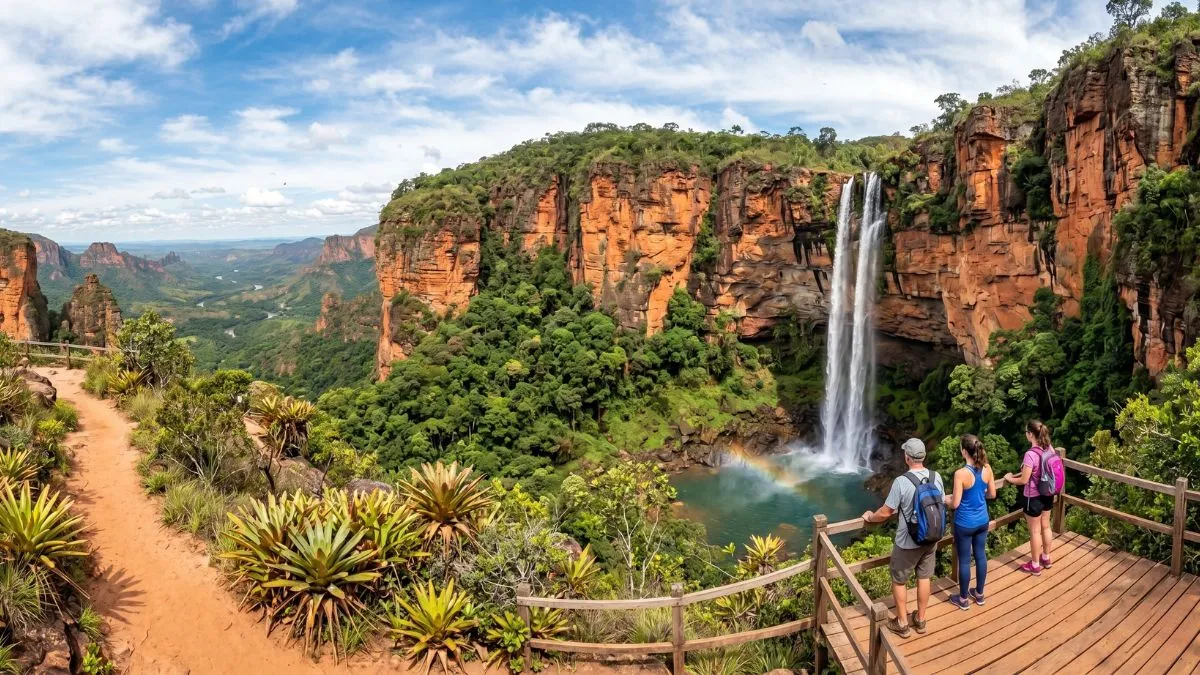 o que fazer na Chapada dos Guimarães cachoeira véu de noiva vista panorâmica