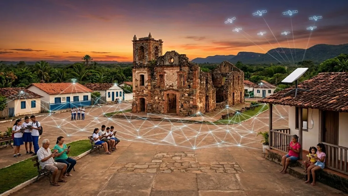 Antena Starlink em pousada de Vila Bela da Santíssima 2026 com vista para a serra