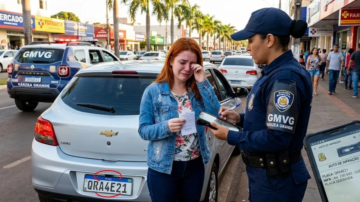 Multa por Luz de Placa Queimada 2026: O Detalhe Apagado que para o Carro
