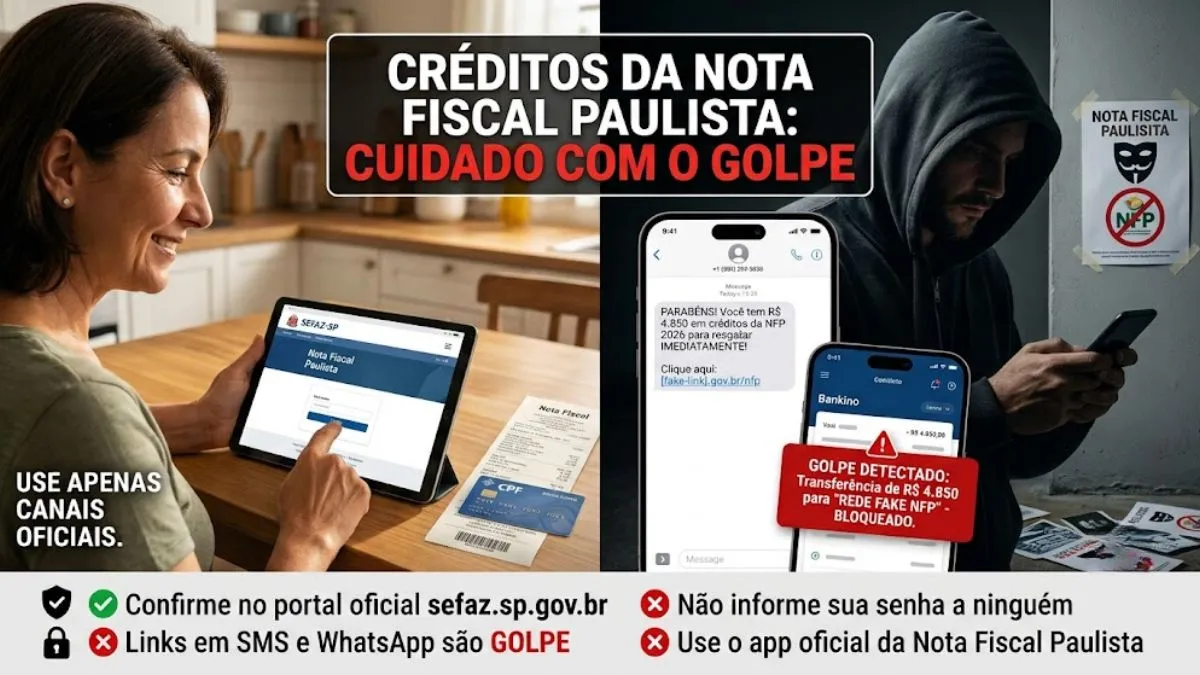 Créditos da Nota Fiscal Paulista 2026: Cuidado com o Golpe