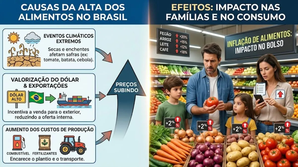 Preço dos Alimentos em 2026: Entenda os 3 Fatores que Estão Subindo a Conta