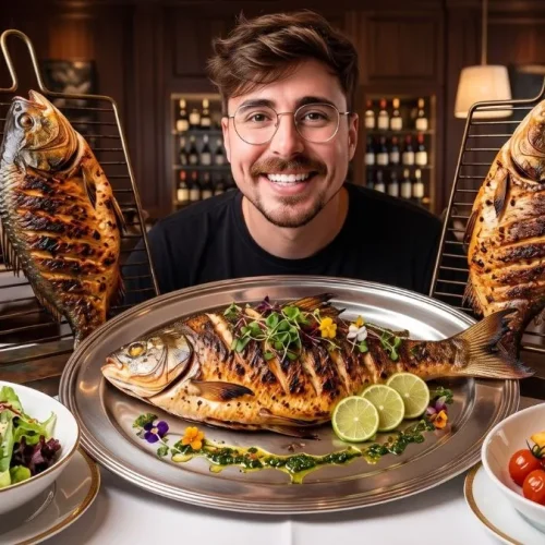 mesa farta de rodízio de peixe em Cuiabá com pacu frito e acompanhamentos