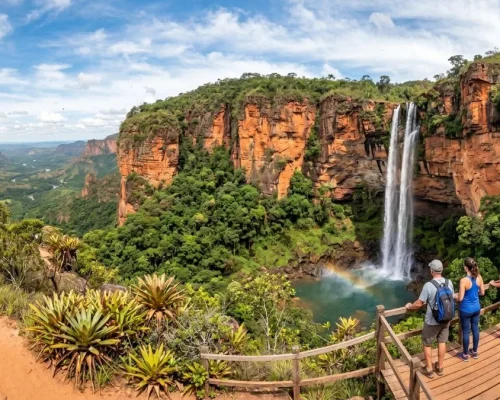 o que fazer na Chapada dos Guimarães cachoeira véu de noiva vista panorâmica
