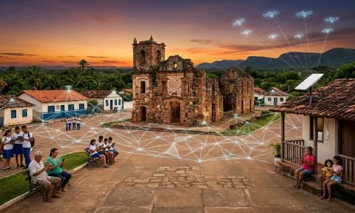 Antena Starlink em pousada de Vila Bela da Santíssima 2026 com vista para a serra